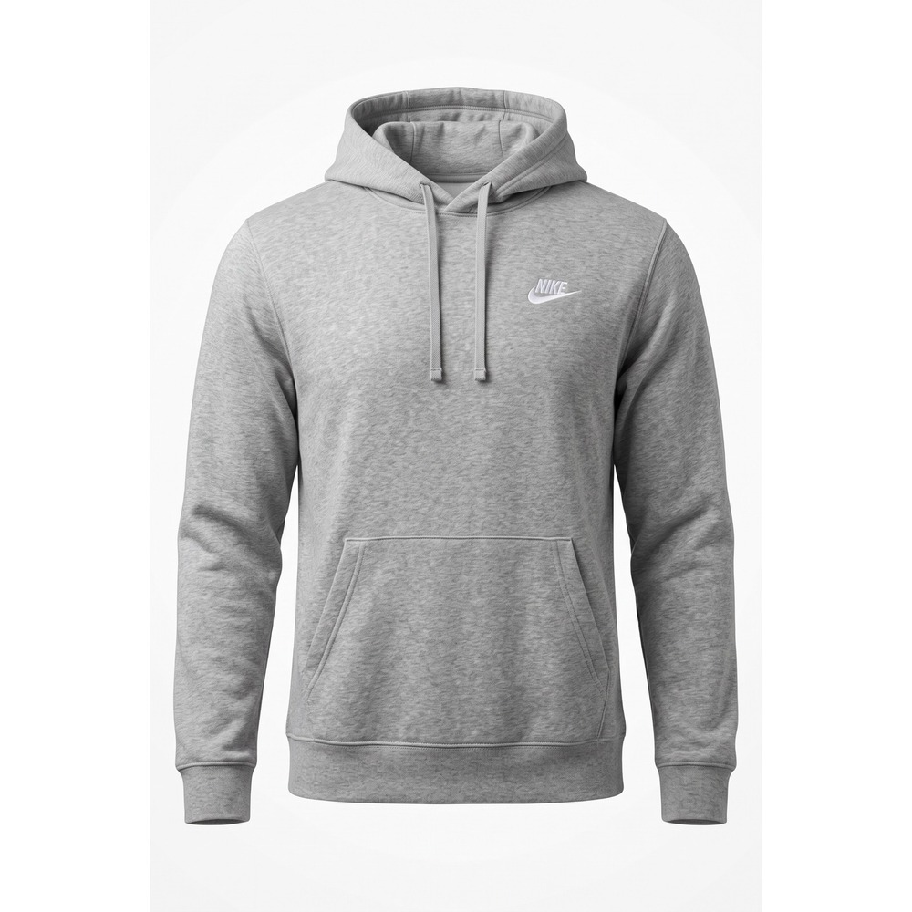 Nike Sportswear Club Fleece Pullover Hoodie Heather Grey Mens XL BV2654-063